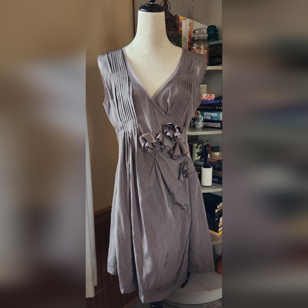 Ryu chiffon like material in smoke grey dress